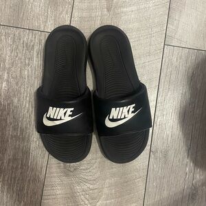Nike Black and White Slide Sandals